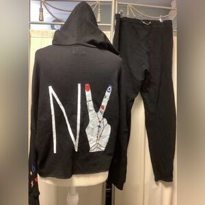 Lauren Moshi cotton jogger pants 30 x 30 oversized crop hoodie set